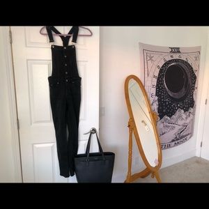 Black Denim Skinny Fit Overalls